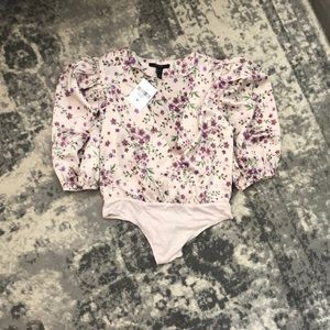 Forever 21 deep v floral bodysuit